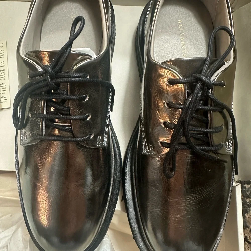 AllSaints ESCHER DERBY LOAFER - Lace-ups - gunmetal grey US 7/ EU 37